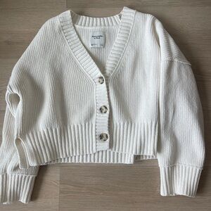 Abercrombie & Fitch Cream Button-Down Cardigan Sweater